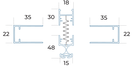 Coupe cotée de la configuration fenêtre de toit