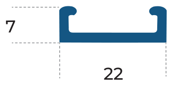 Coupe du seuil : 7 × 22 mm